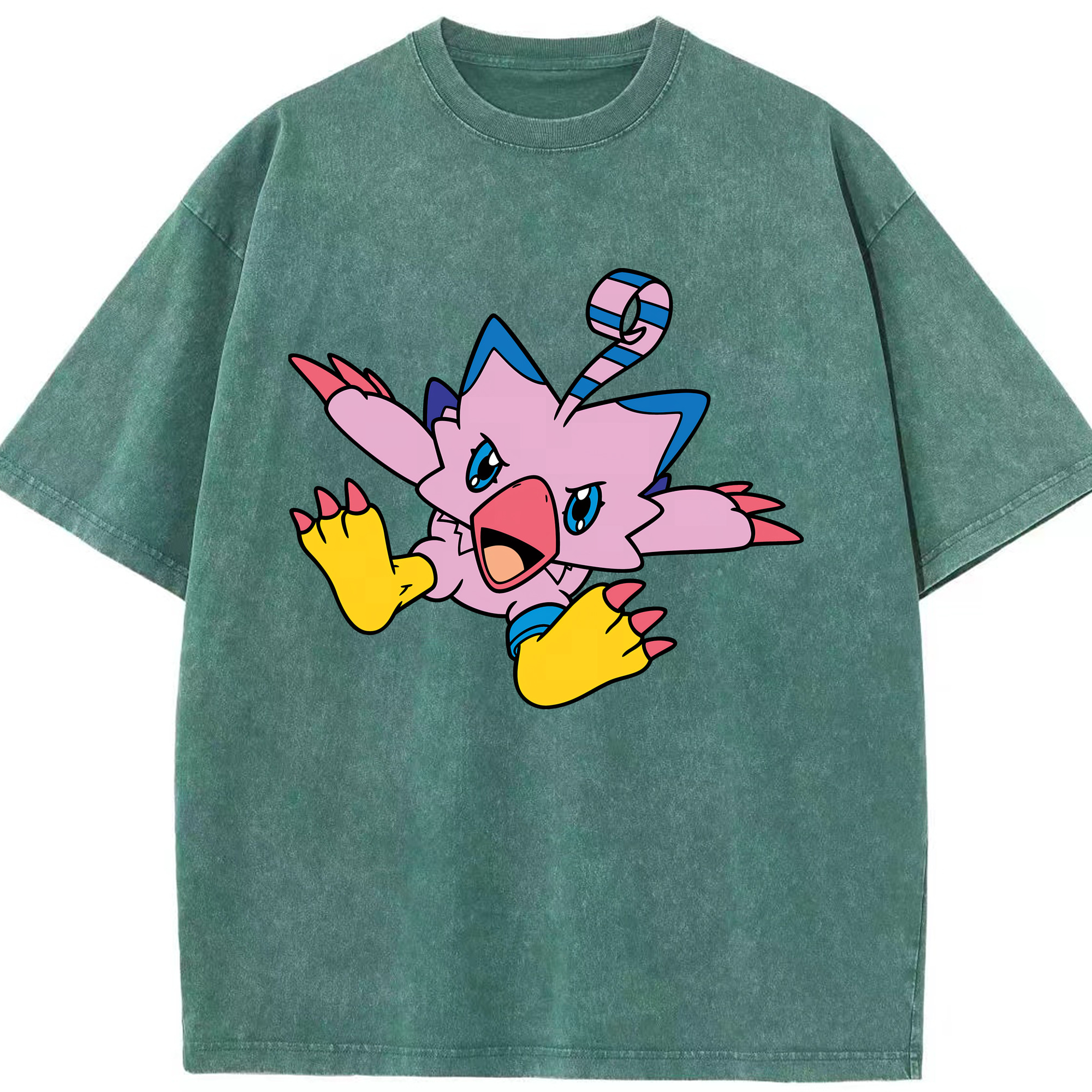 （画像用） Digimon デジタルモンスター/デジモン 綿100% ヴィンテージ風 半袖Tシャツ（フロントプリント）
